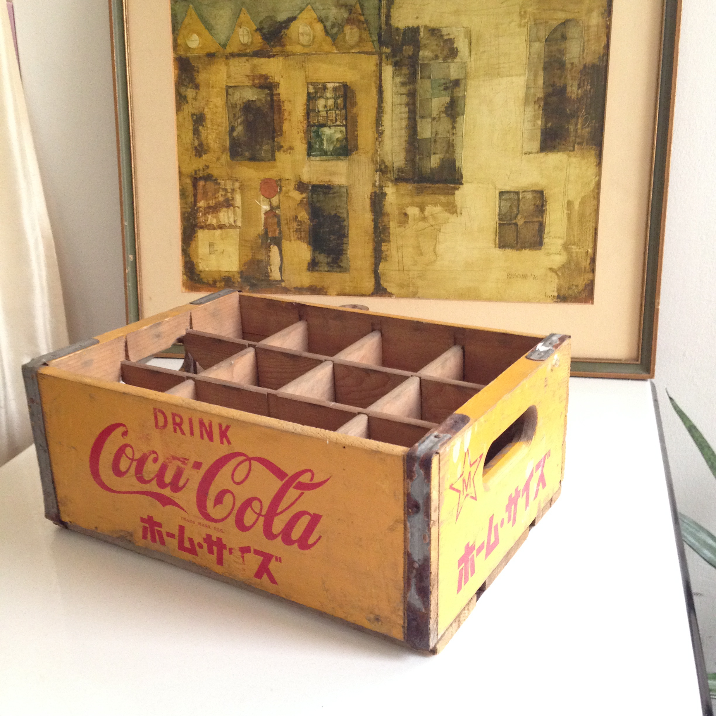 Vintage Japanese Coca-Cola Crate Yellow Wood – Velma Vintage
